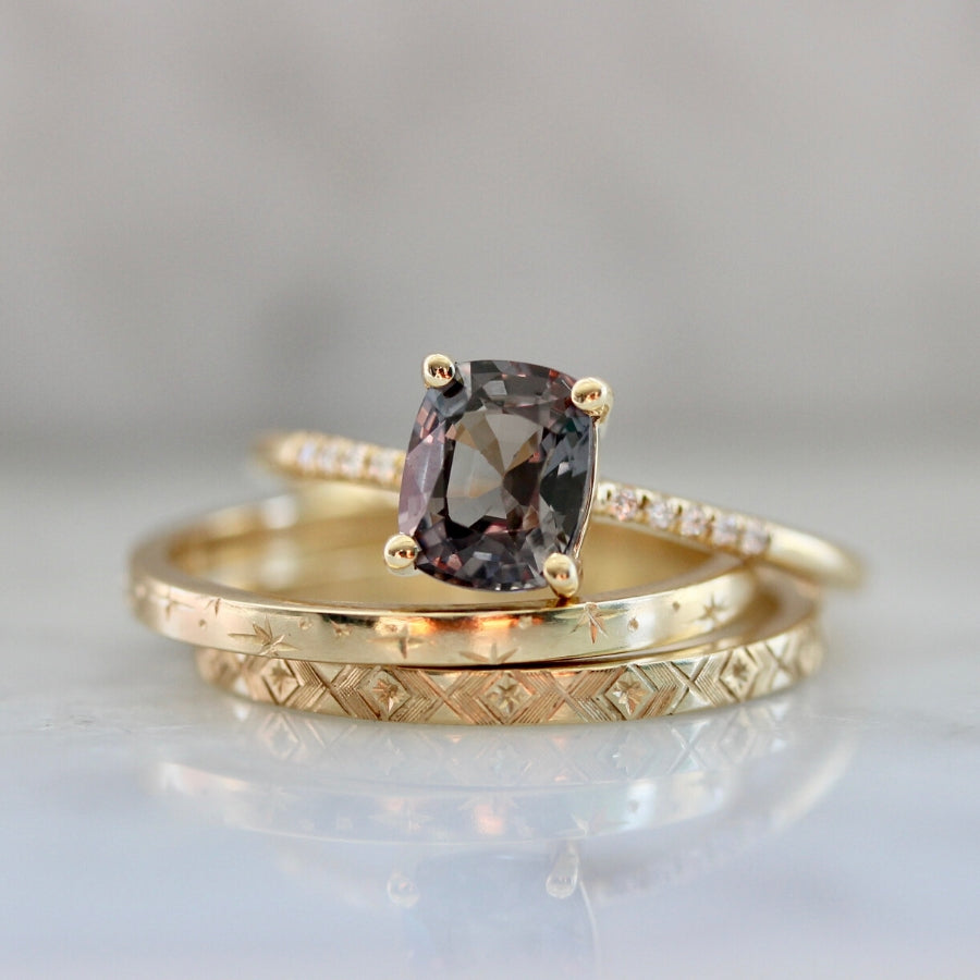 Custom Gents Ring with Violet Spinel in Oxidized Gold | Exquisite Jewelry  for Every Occasion | FWCJ